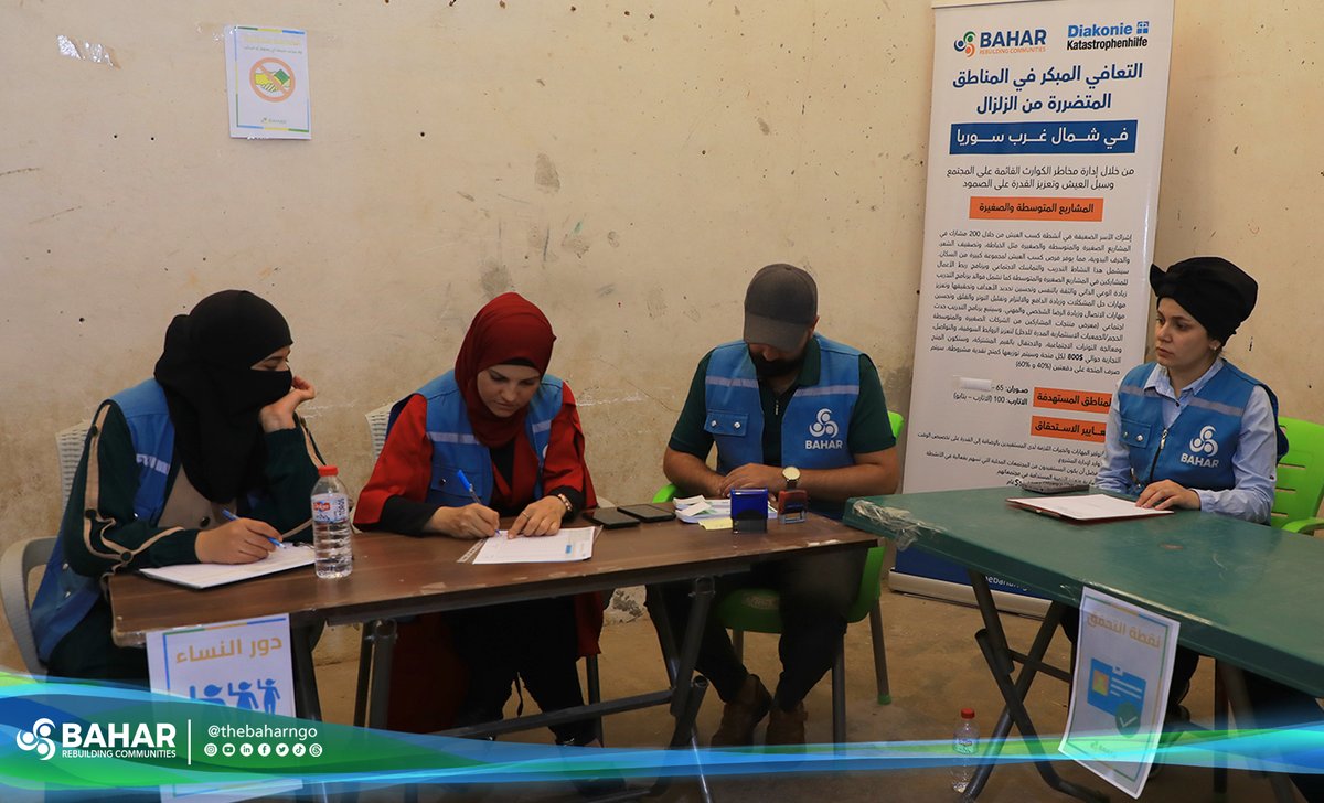 thebaharngo's tweet image. In north #Syria, Bahar is boosting #earlyrecovery by supporting 65 skilled workers with #entrepreneurship training and $800 in #livelihood grants. The goal? Revive the local market and build #resilience after the #earthquake.
#BaharForHumanity #SmallBusiness #DRR
@diakoniekh