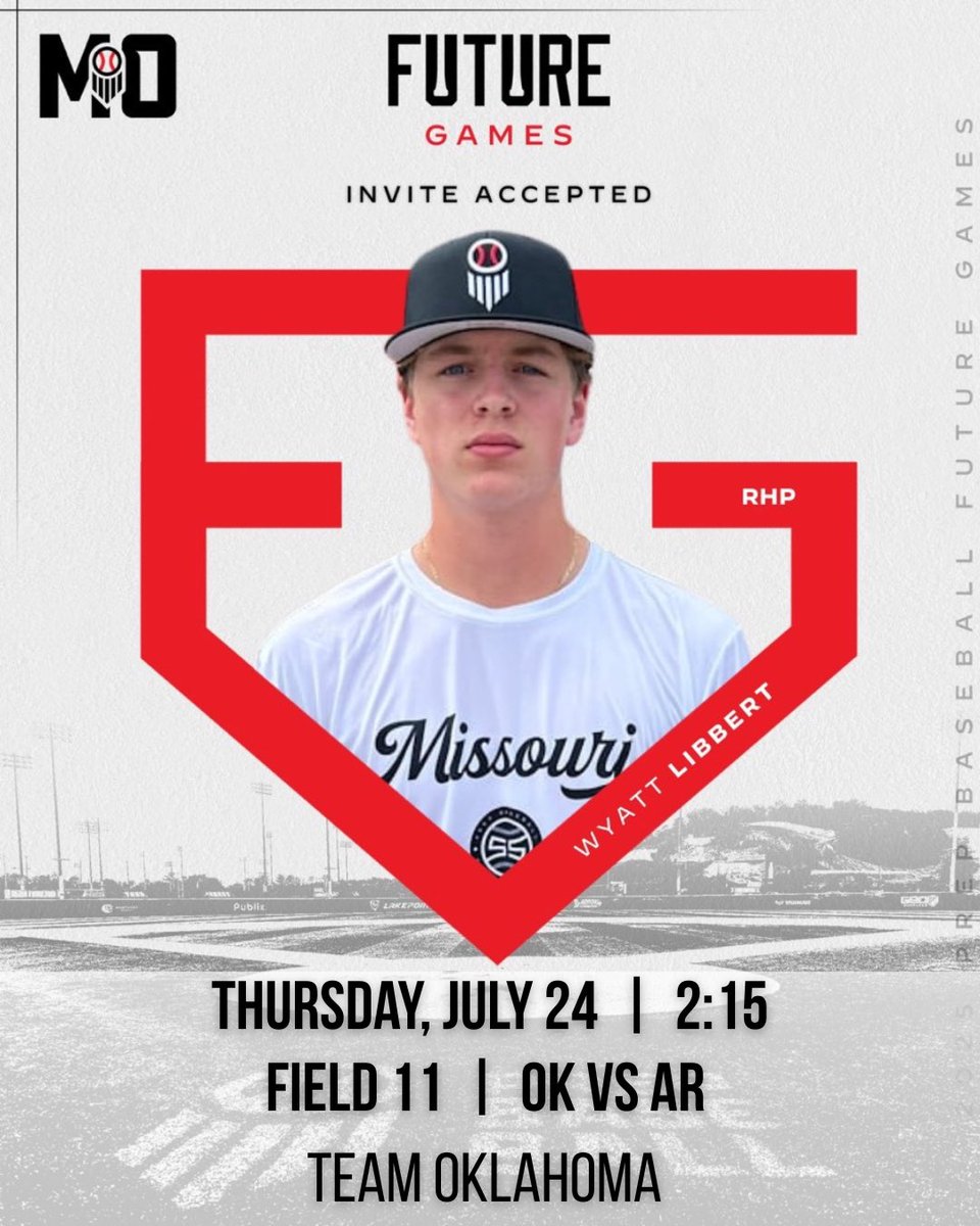 WyattLibbert's tweet image. Excited for the opportunity to throw in the @prepbaseball Future Games. I will be pitching for team Oklahoma. I have innings 5-6
ποΈ-Thursday, July 24
π-2:15 PM
π- Lakepoint field 11
#PBFG25 @pbtscouting @PB_Uncommitted
