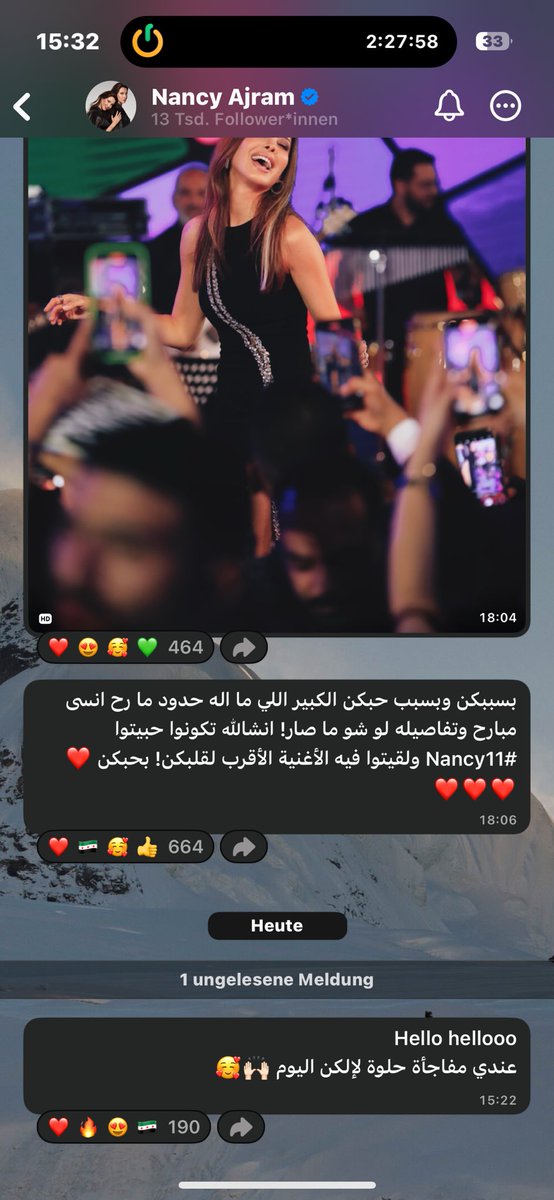 KefiMalika's tweet image. ناطرين و الحماس 150 🥰🥰🤪🤪😜😜😜🤗🤗🤗🤗🙆‍♀️🙆‍♀️🙆‍♀️🙆‍♀️🙆‍♀️
@NancyAjram