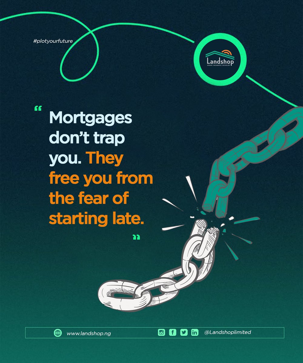 Landshop_Nig's tweet photo. Mortgages actually free you from the fear of starting late.
Have you checked out Landshop’s Mortgage products?
Slide into our DM to find out
#mortgage #landshop #plotyourfuture https://t.co/8RuzcHL7AY