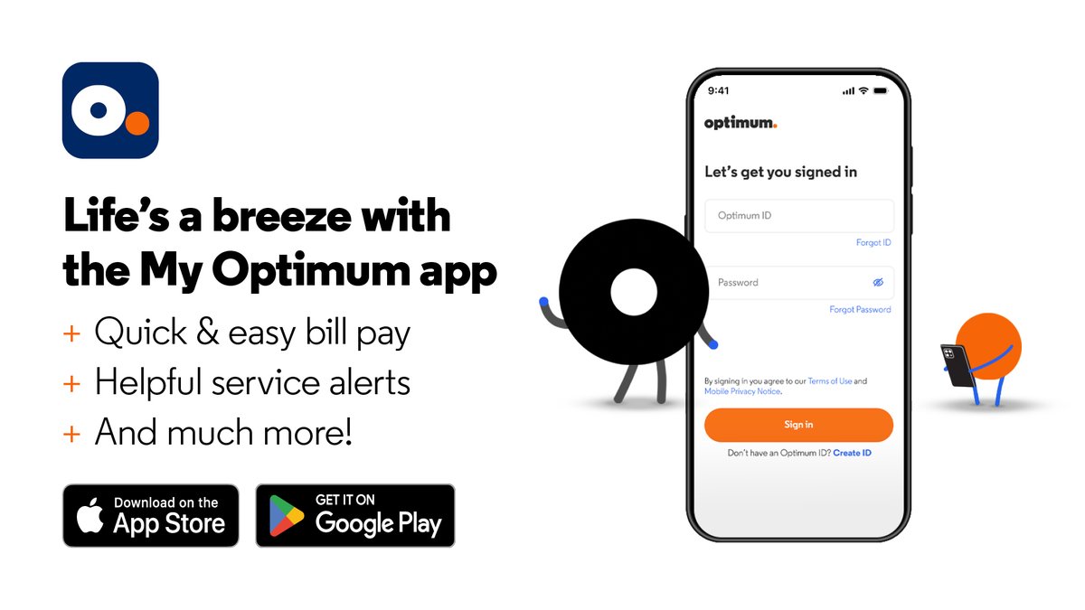 optimum's tweet image. The My Optimum app makes it easy to pay your bill, change your password, optimize your WiFi speed & more. Download today. spklr.io/6017BEdHW