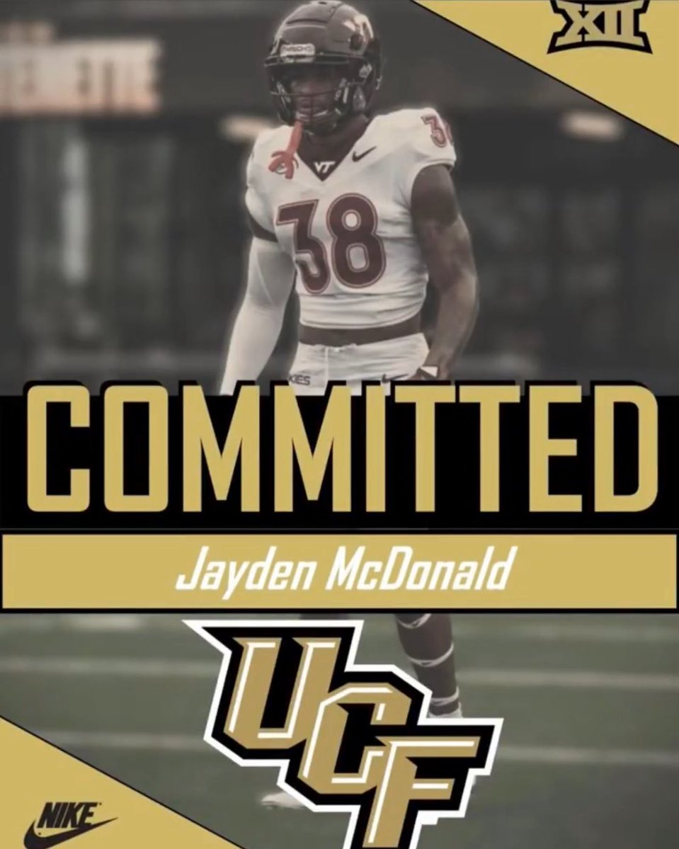 SSN_UCF's tweet image. 38 Jayden McDonald (@jaydonald_) days until the UCF opener:
- 6’4” 232lb 5th year LB
- New Transfer from Virginia Tech
- From Salem, VA
- 2 years eligibility
- 25 career games at VT with 8 starts
- Was an All-State DB in HS