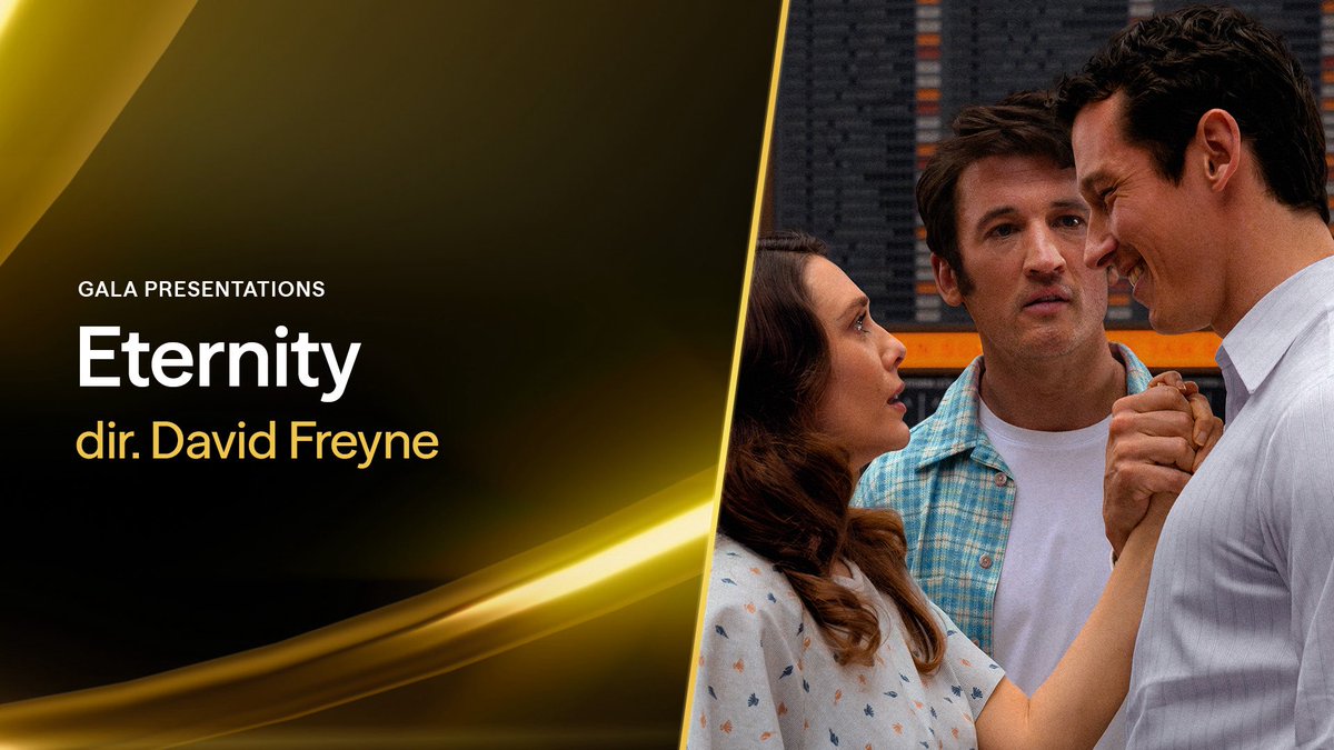 wandasolsen's tweet image. The official plot of A24’s ‘ETERNITY:
Set in the afterlife, the stirring drama features Elizabeth Olsen, Miles Teller and Callum Turner as souls in transit — and a troubled love triangle
The film is set to premiere at #TIFF50