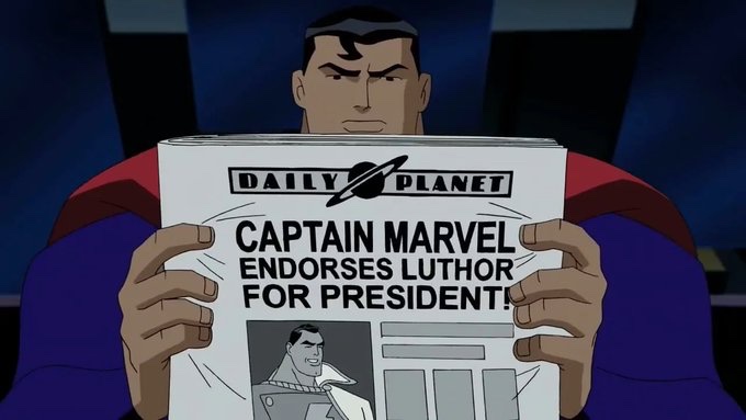DCULex_Luthor's tweet image. Coincidentally, Captain Marvel (Shazam) happens to be our finest hero unlike that absolute bum Superman