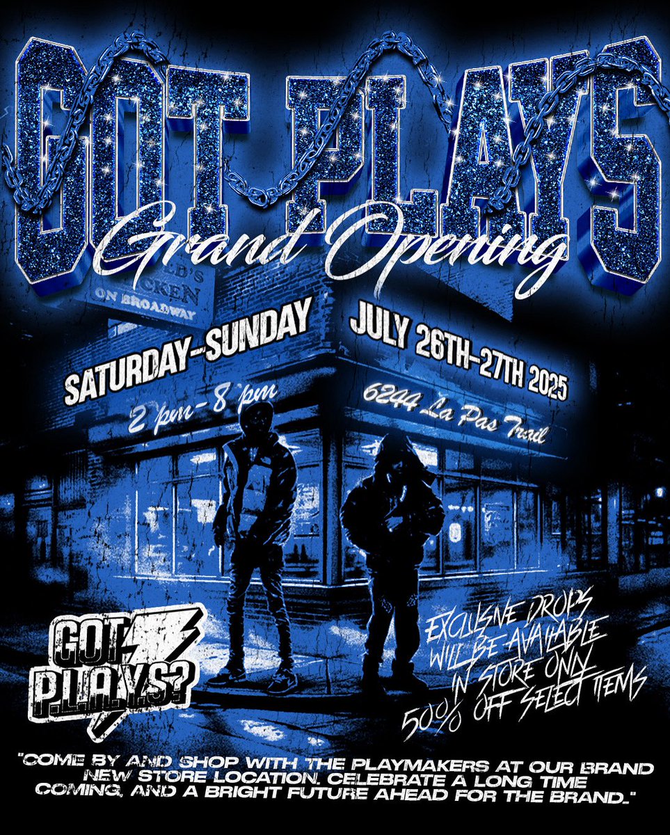 AplusAntonio's tweet image. ITS OFFICIAL! WE ARE OPENING OUR FIRST #GotPlays STORE THIS WEEKEND! COME SHOP AND HELP US CELEBRATE NEW BEGINNINGS.. 

🥂▶️🔥