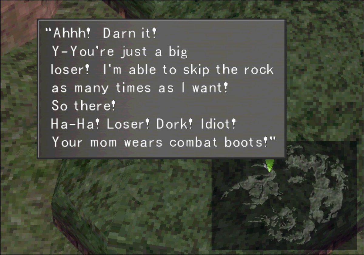 Adding this to a long list of Final Fantasy in-game insults