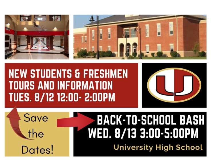 UHSHawks's tweet image. Our 9th grade and new student information and tours will be Tuesday, 8/12 from 12:00-2:00pm.