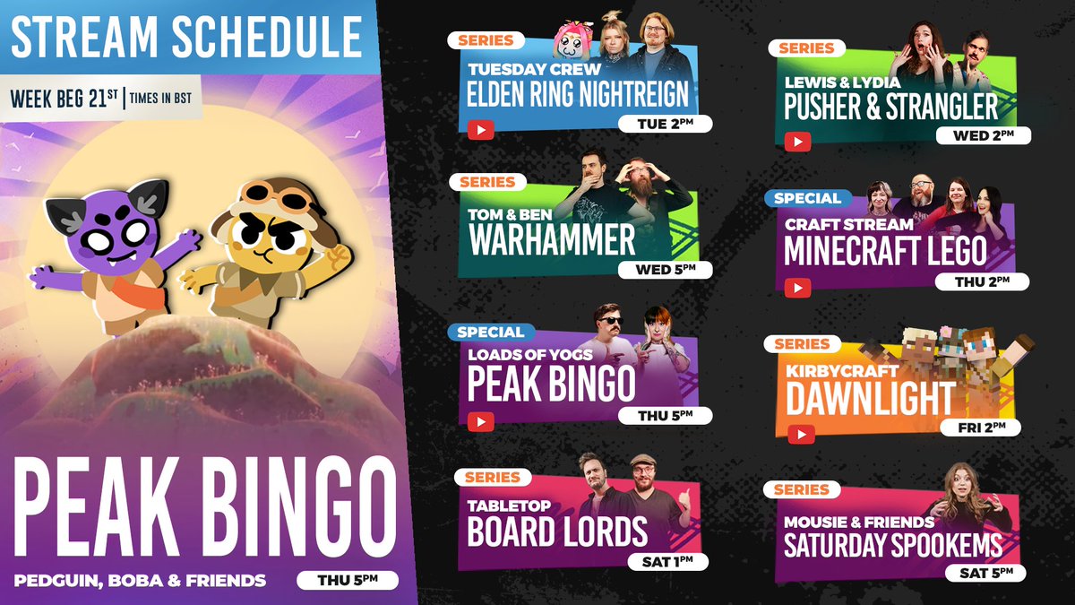 yogscast's tweet image. You're eating GOOD this week, folks—here's our stream schedule!