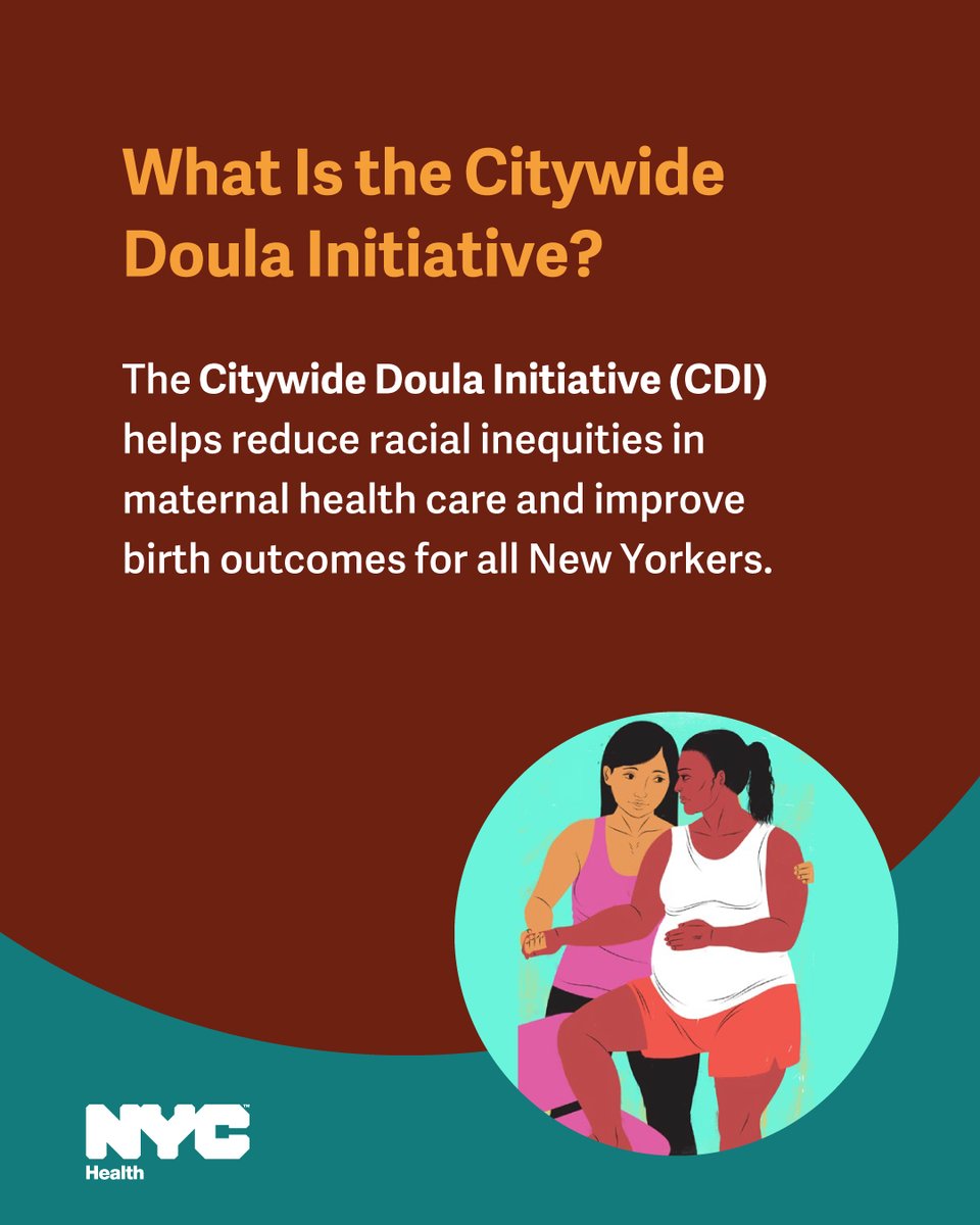 nycHealthy's tweet image. Our Citywide Doula Initiative provides free access to doula support for eligible New Yorkers, so you can have a healthy pregnancy and a healthy baby!
Learn more: on.nyc.gov/3pqV5Os