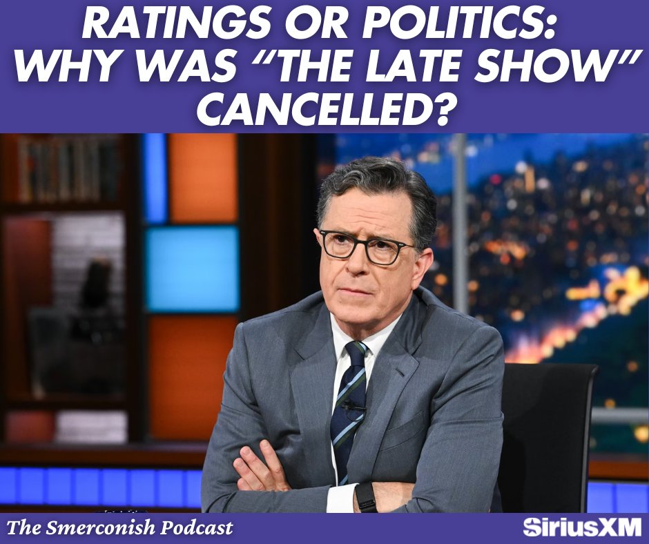 smerconish's tweet image. Today's #poll question: Why was "The Late Show" with Stephen Colbert cancelled, ratings and revenue or politics?
Listen to Michael's thoughts on the #podcast 💭 loom.ly/7l3hQnE
Then cast your vote 🗳️ loom.ly/6Y9cBds