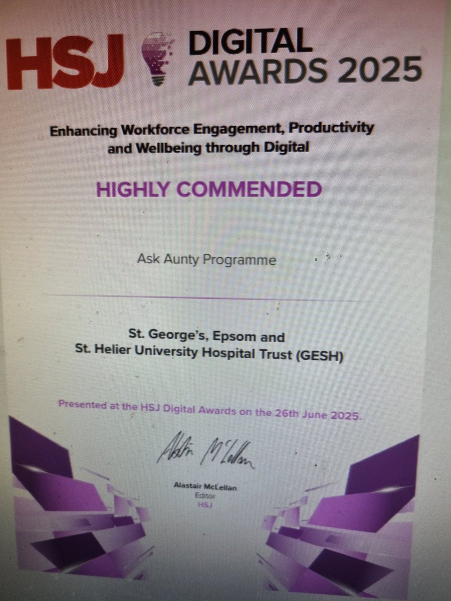 rogerkline's tweet image. I've met these colleagues from St George's, Epsom and St Helier UHT @geshNHS Congratulations!