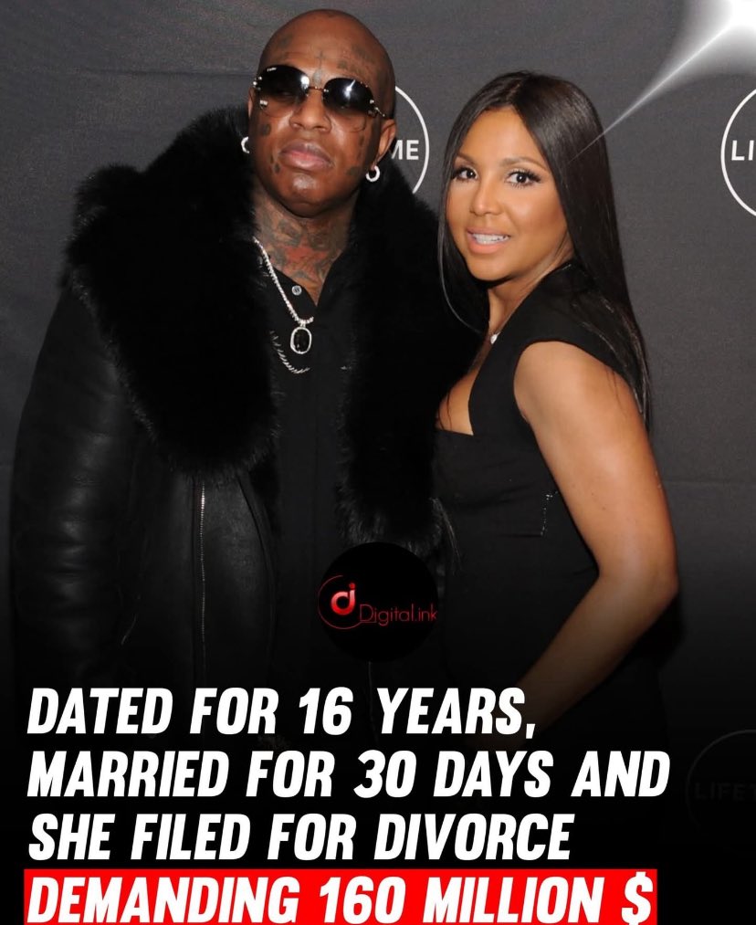 RGulliory667's tweet image. Toni Braxton reportedly filed for divorce from Birdman (aka Bryan Williams) just weeks after their secret August 2024 wedding — demanding $160 million, according to viral claims. The R&B icon and the rap mogul shocked fans with their Divorce ⁉️
#ToniBraxtonDrama
#BirdmanAndToni…