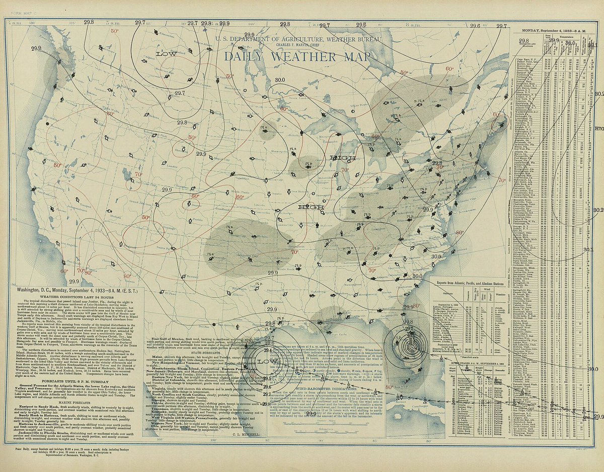 FerragamoWx's tweet image. I would pay some serious money to view this on satellite imagery — two major hurricanes strike the US on the same day.
September 4, 1933.