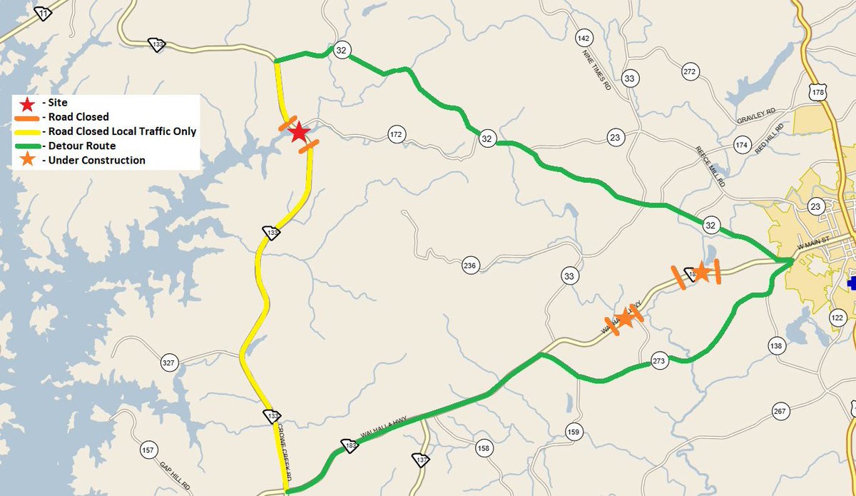 SCDOTPress's tweet image. SCDOT has closed the bridge on Crowe Creek Road following damage to the bridge.

SCDOT was alerted by law enforcement to severe damage to a bridge on Crowe Creek Road and crews are working to install a closure and detour.