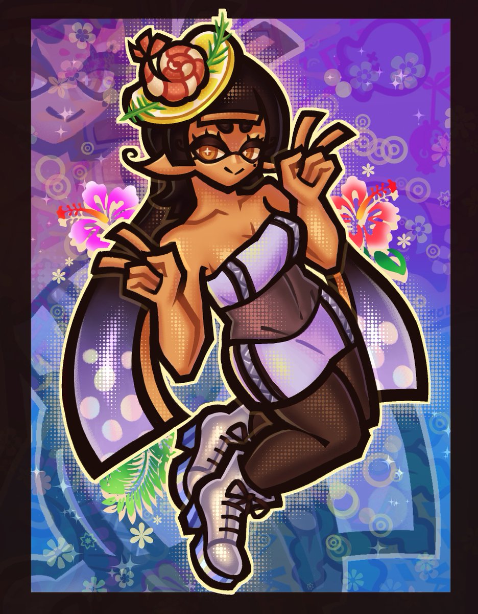 bitter_b0xx's tweet image. summer nights callie 🌺☀️ #splatoon #summernights