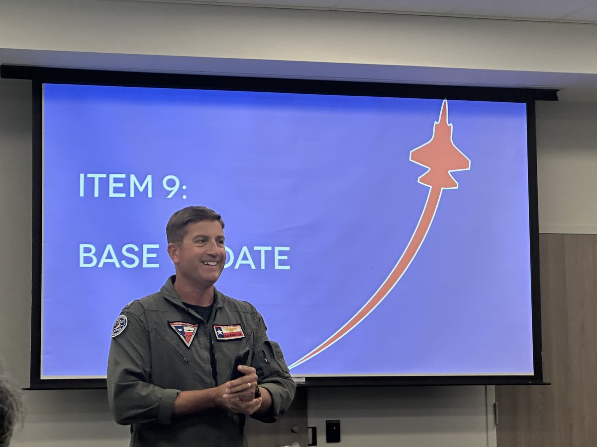 cooktx's tweet image. Great Regional Coordination Committee meeting today on the base updates.
Capt. Beau Hufstetler provided important info on NAS JRB FTW and Capt. Hunter Bankart with the Tactical Support Wing provided updates to flying ops at the base.
Dan Kessler with NCTCOG gave an overview…