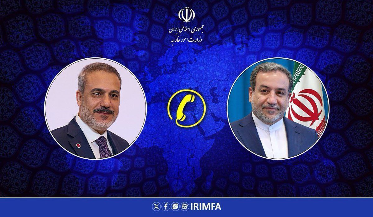 IRIMFA's tweet image. تاکید وزرای امور خارجه ایران و ترکیه بر ضرورت اقدام عاجل جهت توقف جنایات رژیم اسرائیل در غزه و منطقه
سید عباس عراقچی وزیر امور خارجه جمهوری اسلامی ایران طی تماس تلفنی با هاکان فیدان وزیر امور خارجه #ترکیه بهعنوان ریاست سازمان همکاری اسلامی راجع به روابط دوجانبه و تحولات منطقه…