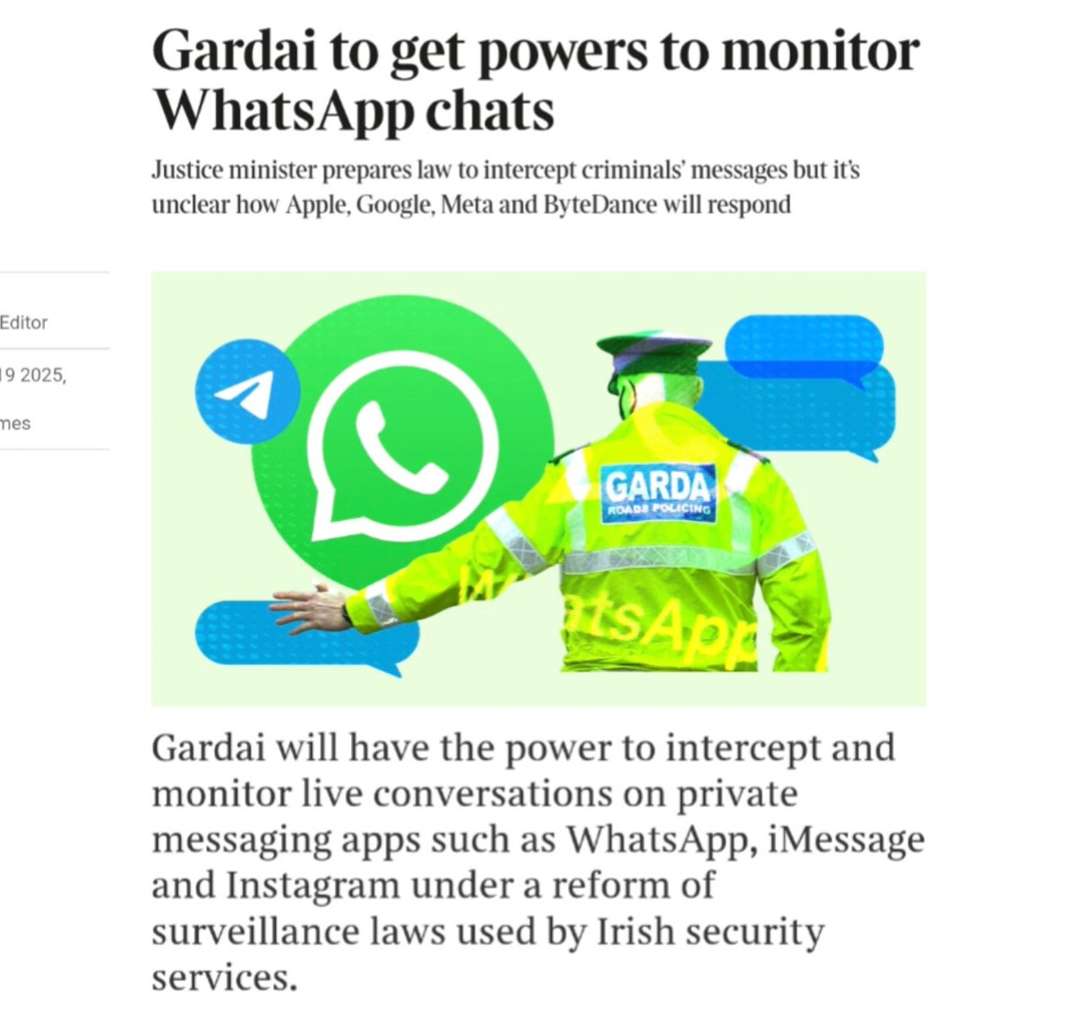 Mick_O_Keeffe's tweet image. Ireland :
- Legislation introduced to allow the gardaí to live monitor messaging apps etc.
- Legislation introduced to make it easier to seize private property.
- EU about to pass a ruling which would mean unhoused asylum seekers are entitled to damages from the taxpayer.…