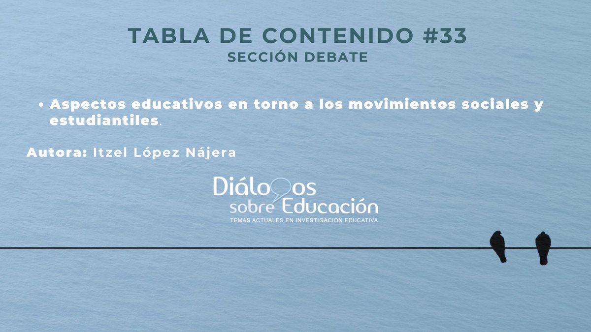 Descubre nuestra sección de "Debate" del nuevo número 33 en el siguiente link🖋️👇🏻:
dialogossobreeducacion.cucsh.udg.mx/index.php/DSE/…
