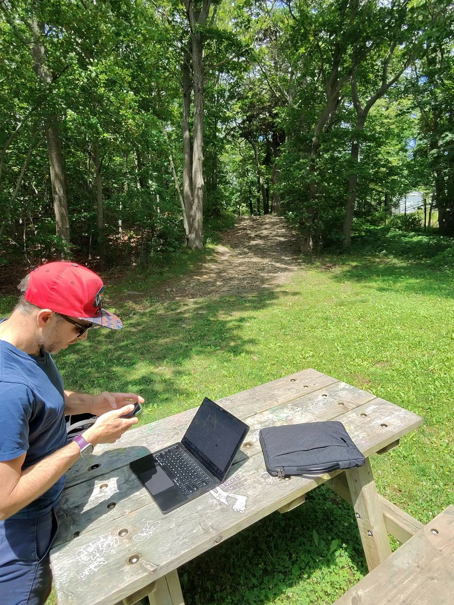 doing demos and partnerships on a hike, giving vancouver