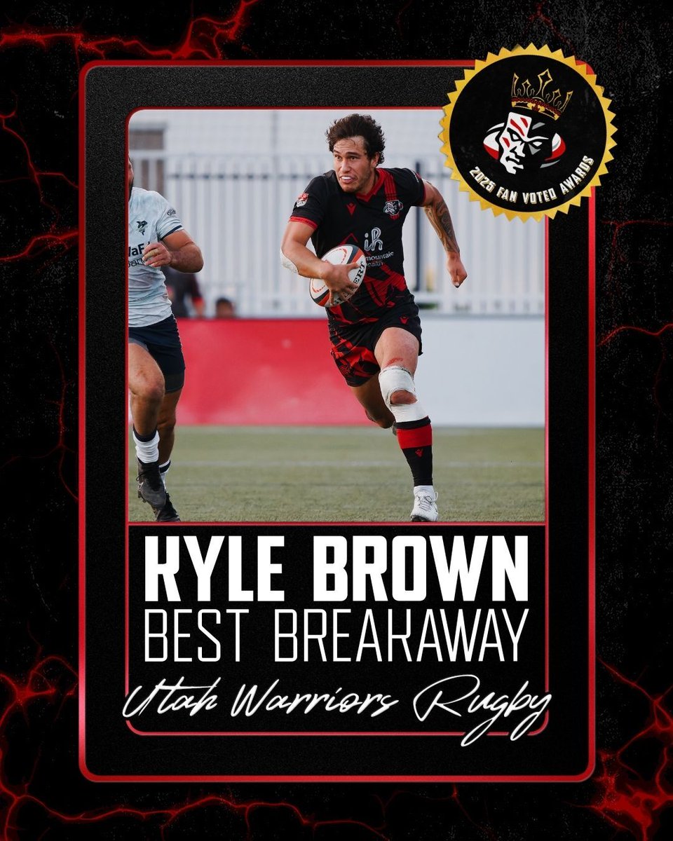 utwarriorsrugby's tweet image. FAN VOTED. WARRIOR NATION APPROVED. Huge congrats to our 2025 Fan Voted Award winners.
Thanks to every fan who voted and helped spotlight the stories that defined our season.
Already fizzing for 2026 and the epic moments still to come.
Lock in '26 Season Tickets: 801-477-7652