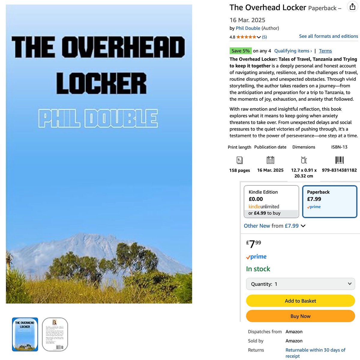 phildouble's tweet photo. If you’re looking for something to read over the summer. Have a go at my book The Overhead Locker available in paperback or kindle via Amazon. https://t.co/WnXKItqozL

121 pages long so won’t take too much time if your an avid reader but manageable if you are not as enthusiastic! https://t.co/EGX8HnjdXI
