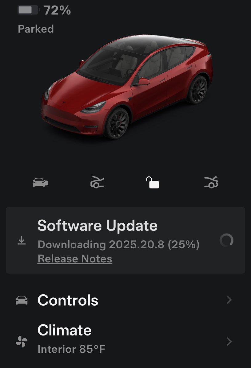 LandonoftheWest's tweet image. 2020 Model Y Performance Update
from 2025.20.6 to
2025.20.8