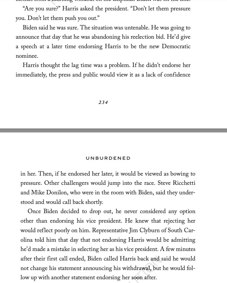 tylerpager's tweet image. A year ago today, Joe Biden called Kamala Harris and told her he was dropping out and he would endorse her — but not immediately. Here's what happened next from our new book, 2024. Buy your copy! amazon.com/Untitled-2530-…
