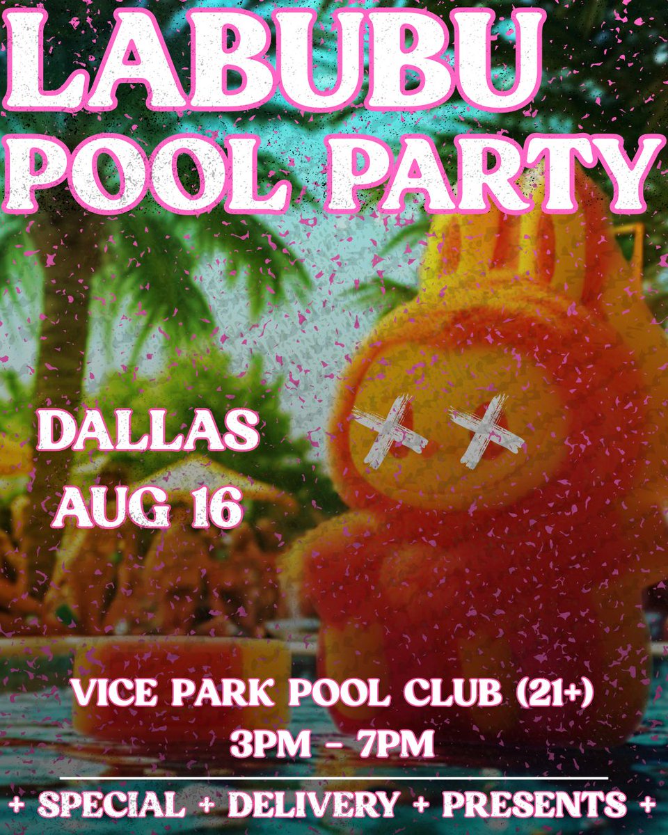 LABUBU POOL PARTY

Get you Labubu's summer ready cause were doing over $500 in giveaways, iLLfest 2026 Tickets, Labubu Flash TATTOOS  by <a href="/briza/">briza</a>.camacho and More! 

Stay Tuned!

ATX: 8.8 -  at the Cabana Pool Club 

DTX: 8.16 - at Vice Park Pool Club 

sdpresents.com