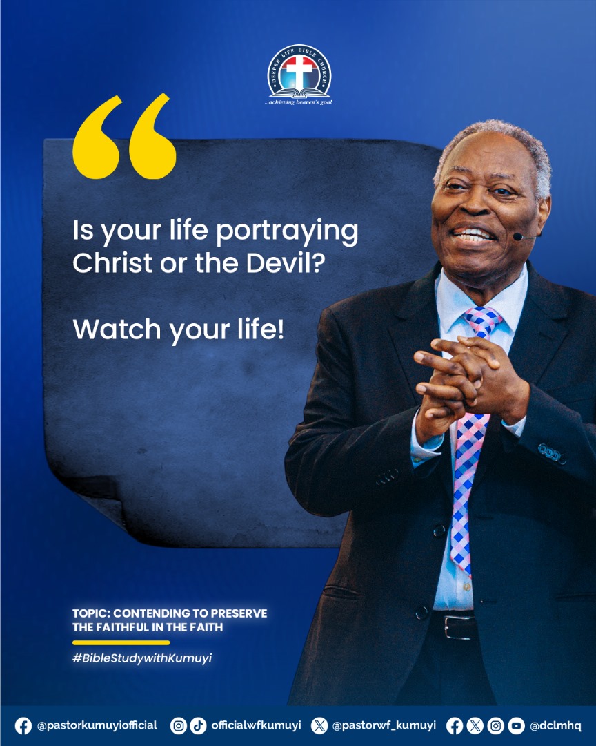 dclmhq's tweet image. Is your life portraying Christ or the Devil?
Watch your life!
#BibleStudy
#PastorKumuyiSaid
#BibleStudyWithKumuyi