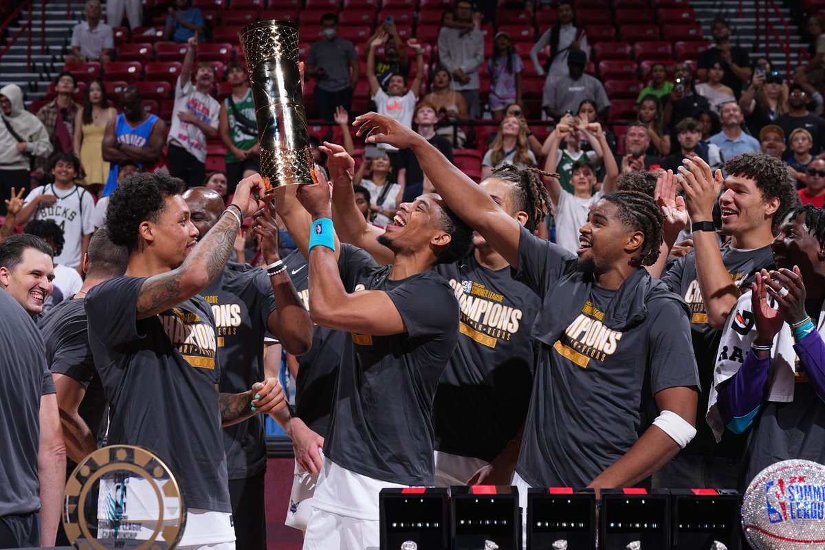 NBA's tweet image. HORNETS FEND OFF KINGS TO WIN FIRST SUMMER LEAGUE TITLE
Two undefeated teams entered Sunday’s NBA 2K26 Summer League Championship Game – the Kings going for an unprecedented third Summer League title and the Hornets seeking their first – but only one would finish that way.
With…