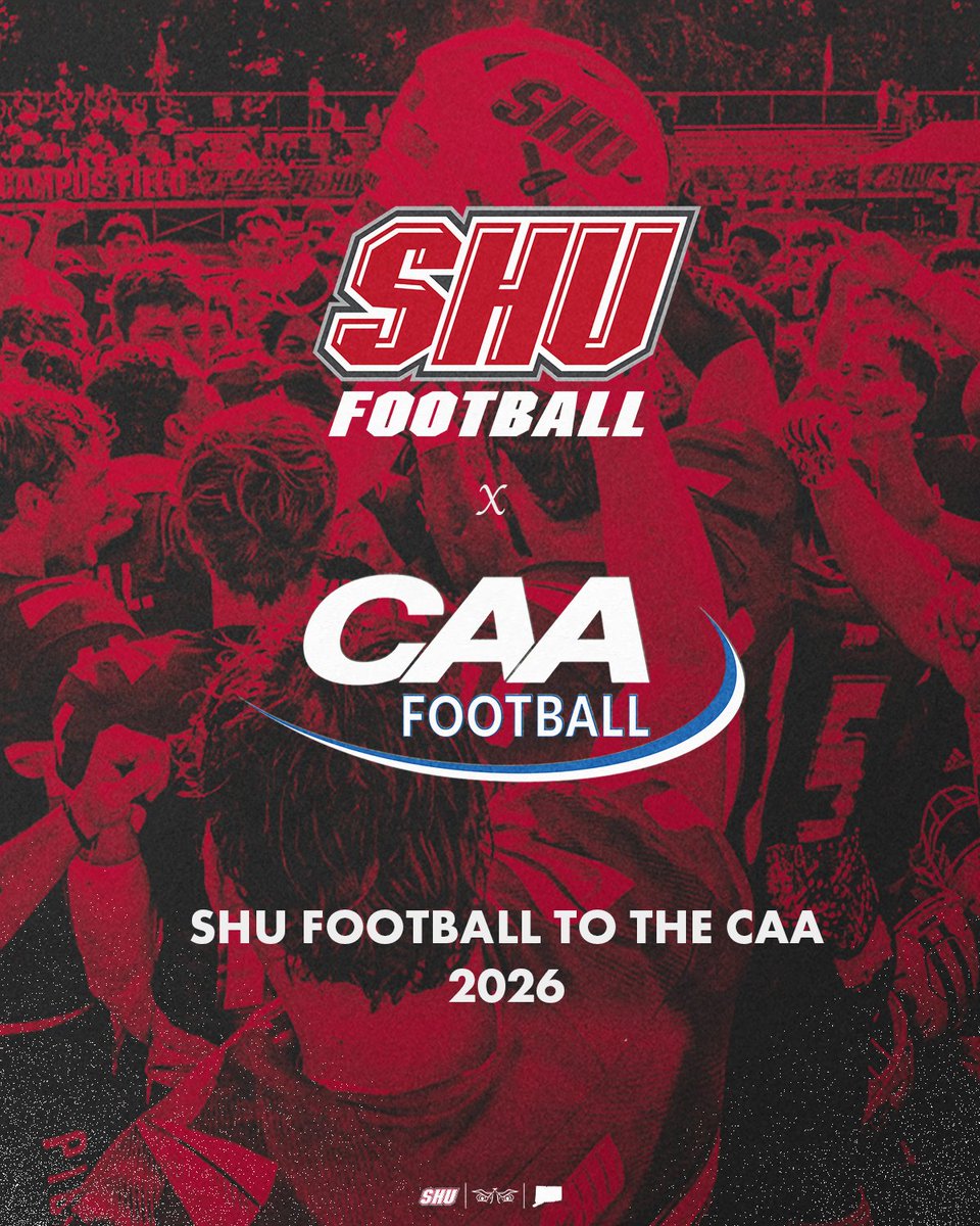 Sacred Heart Football (@shu__football) on Twitter photo SHU Football has found its new HOME 🏠
The Pioneers officially join CAA Football, starting in 2026!
#WeAreSHU | #DEAL | #SHUGRIT | #CAAFootball | <a href="/SHUBigRed/">SHU Pioneers</a> | <a href="/sacredheartuniv/">Sacred Heart University</a> | <a href="/CAAFootball/">CAA Football</a> | <a href="/NCAAFootball/">NCAA Football</a> SHU Football has found its new HOME 🏠
The Pioneers officially join CAA Football, starting in 2026!
#WeAreSHU | #DEAL | #SHUGRIT | #CAAFootball | <a href="/SHUBigRed/">SHU Pioneers</a> | <a href="/sacredheartuniv/">Sacred Heart University</a> | <a href="/CAAFootball/">CAA Football</a> | <a href="/NCAAFootball/">NCAA Football</a>