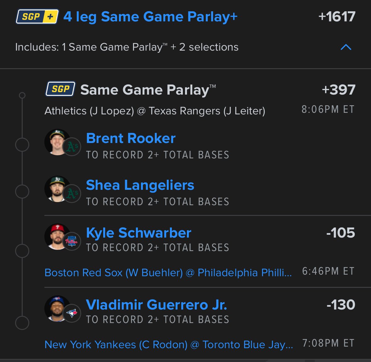 JuiceBoxBets's tweet image. 2 bases each. (0.5u)

GL today fam 🙏🏽🤝