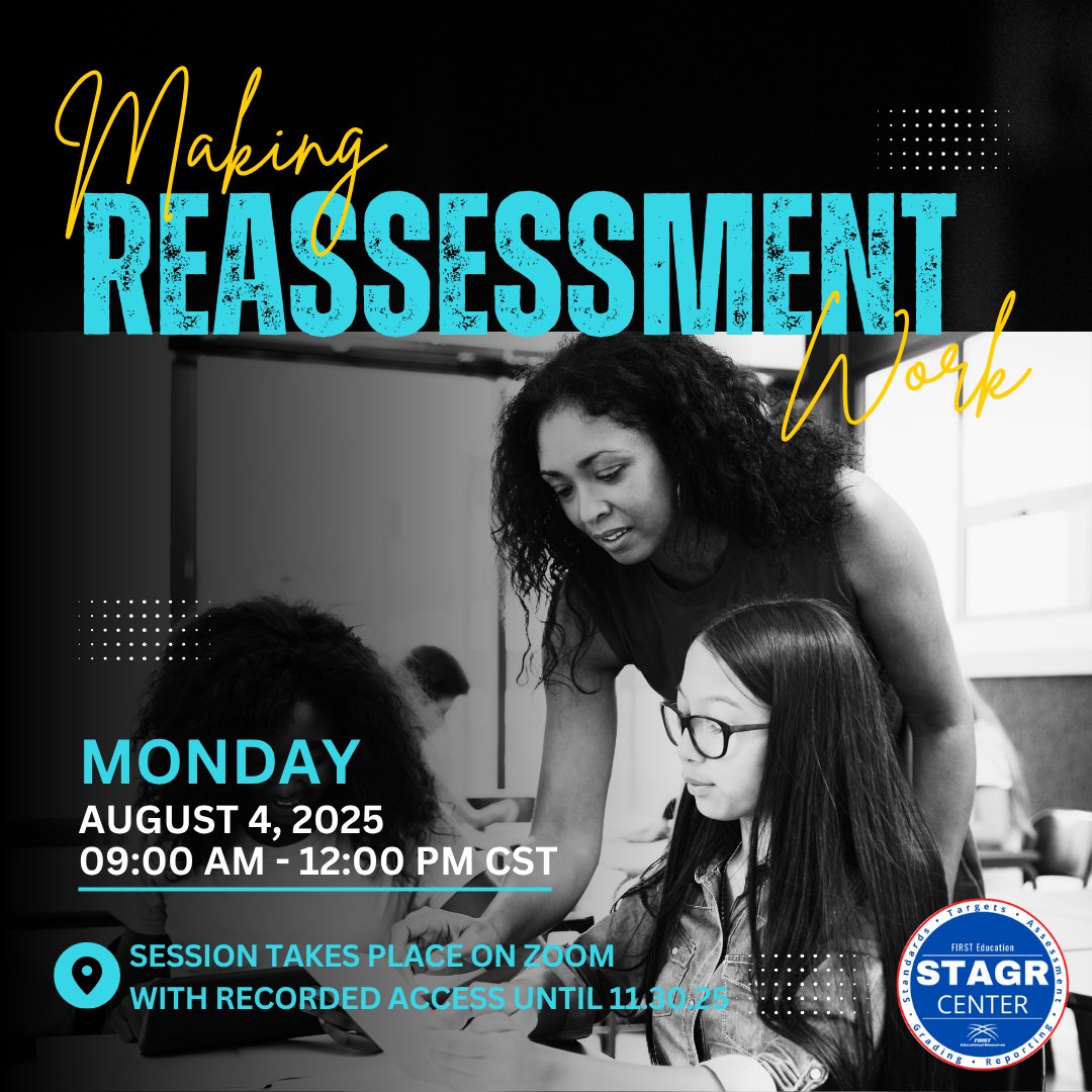 💡 Reassessment shouldn’t feel like a burden.

Join us for a hands-on virtual workshop that will help you create a clear, student-centered, and manageable reassessment system—without the stress.

Walk away with a ready-to-use plan built for your classroom.

🎯 Make reassessment