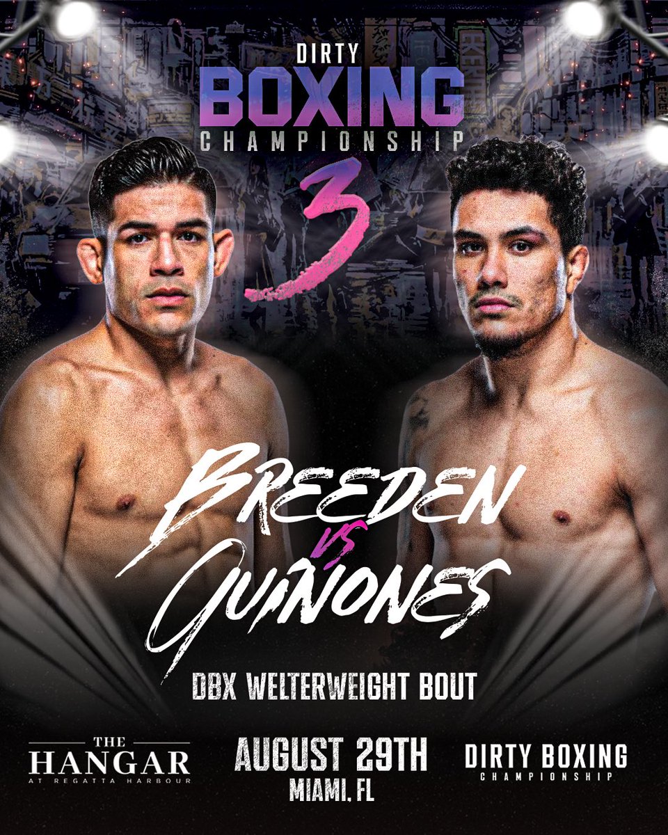 DirtyBoxing_'s tweet image. Mike Breeden vs. Landon Quiñones is set 🩸
After a successful Dirty Boxing debut, UFC veteran Mike Breeden is back — and he’s facing another UFC-tested warrior in Landon Quiñones.
🎟️ Get your tickets now — link in bio
Dirty Boxing 3 | August 29 | The Hangar, Miami 🌴