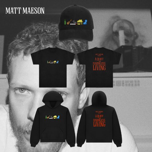 MattMaeson's tweet image. new "A Quiet and Harmless Living" merch available! shop now: store.mattmaeson.com