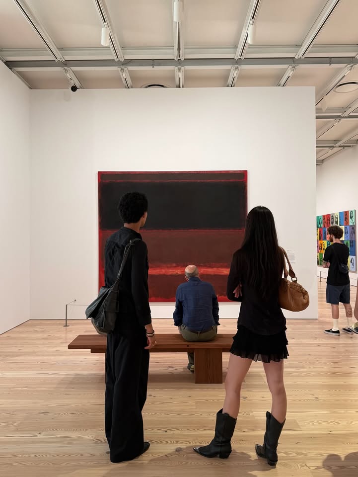 Immerse yourself in Mark Rothko’s Four Darks in Red (1958). ♥️

When you look at this 10-foot wide canvas close up (as Rothko intended), you’re engulfed in an atmosphere of color and intense visual sensations. The weightiest dark color is at the top of the canvas while a softer