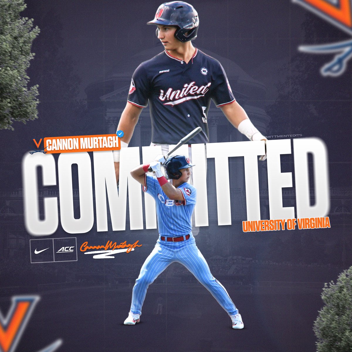 🇺🇸CBU🇺🇸 (@cbu_fl) on Twitter photo 🚨COMMITMENT ALERT🚨
⚔️: Excited to announce that 2026 stud Cannon Murtagh will be following coach Pollard and the rest of the staff to THE UNIVERSITY OF VIRGINIA! Go Hoos!!! #ACCBASEBALL <a href="/CannonMurtagh/">Cannon Murtagh</a> <a href="/UVABaseball/">Virginia Baseball</a> 🚨COMMITMENT ALERT🚨
⚔️: Excited to announce that 2026 stud Cannon Murtagh will be following coach Pollard and the rest of the staff to THE UNIVERSITY OF VIRGINIA! Go Hoos!!! #ACCBASEBALL <a href="/CannonMurtagh/">Cannon Murtagh</a> <a href="/UVABaseball/">Virginia Baseball</a>