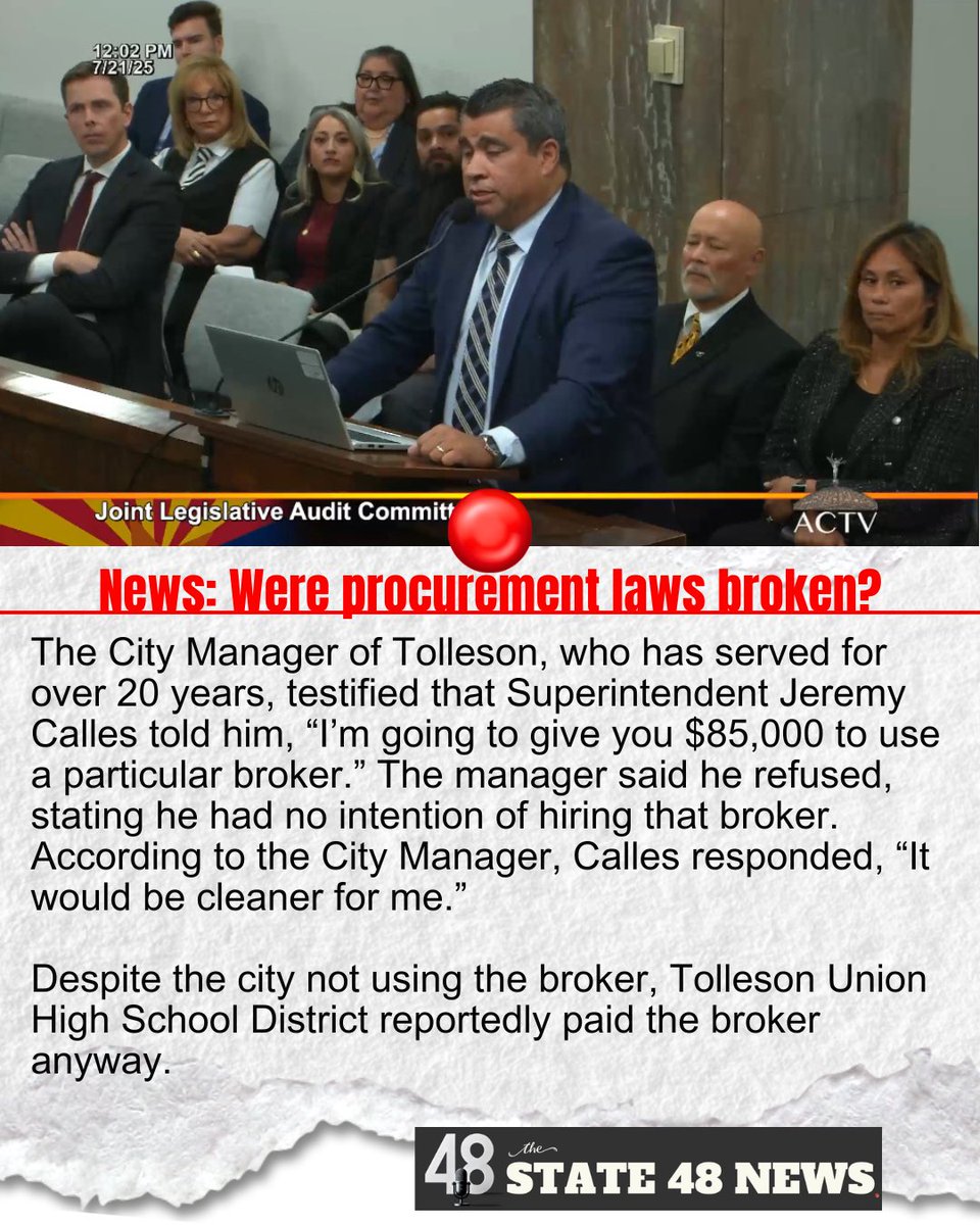 Kelly4Humanity's tweet image. TUHSD: Were procurement laws broken? City Manager testimony at JLAC details at @thestate48news
