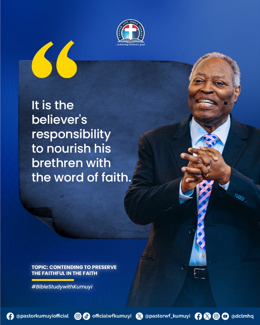 dclmhq's tweet image. It is the believer's responsibility to nourish his brethren with the word of faith.
#BibleStudy
#PastorKumuyiSaid
#BibleStudyWithKumuyi
