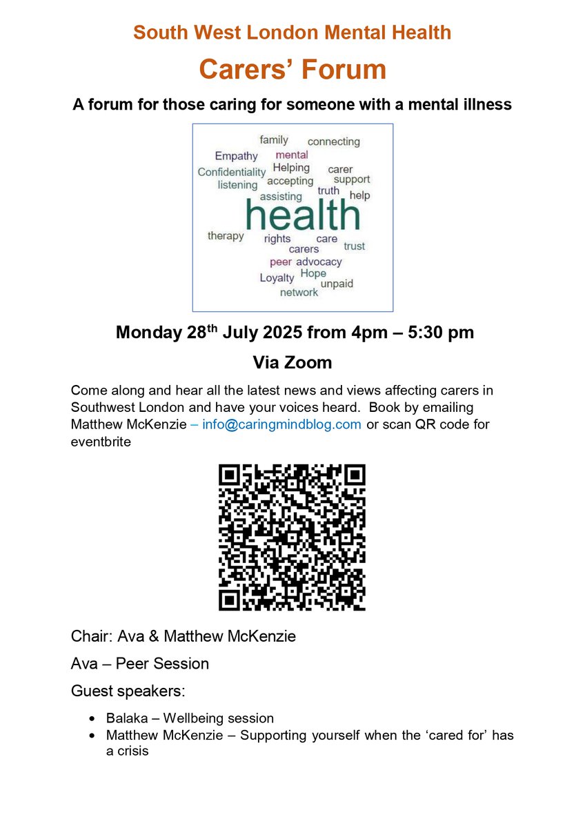 matthew mckenzie FRSA BEM (@mmckenz11) on Twitter photo Our South West London Carers group is on for next week. If caring for someone with mental ill health, feel free to connect <a href="/SWLSTG/">South West London and St George's NHS</a> <a href="/SWLNHS/">NHS South West London</a> <a href="/KingstonCarers/">Kingston Carers' Network</a> <a href="/CarerWandsworth/">WandsworthCarers</a> <a href="/SuttonCarers/">Sutton Carers Centre</a> <a href="/Carers_first/">Carers First</a> <a href="/RichmondCarers/">Richmond Carers Centre</a> Our South West London Carers group is on for next week. If caring for someone with mental ill health, feel free to connect <a href="/SWLSTG/">South West London and St George's NHS</a> <a href="/SWLNHS/">NHS South West London</a> <a href="/KingstonCarers/">Kingston Carers' Network</a> <a href="/CarerWandsworth/">WandsworthCarers</a> <a href="/SuttonCarers/">Sutton Carers Centre</a> <a href="/Carers_first/">Carers First</a> <a href="/RichmondCarers/">Richmond Carers Centre</a>