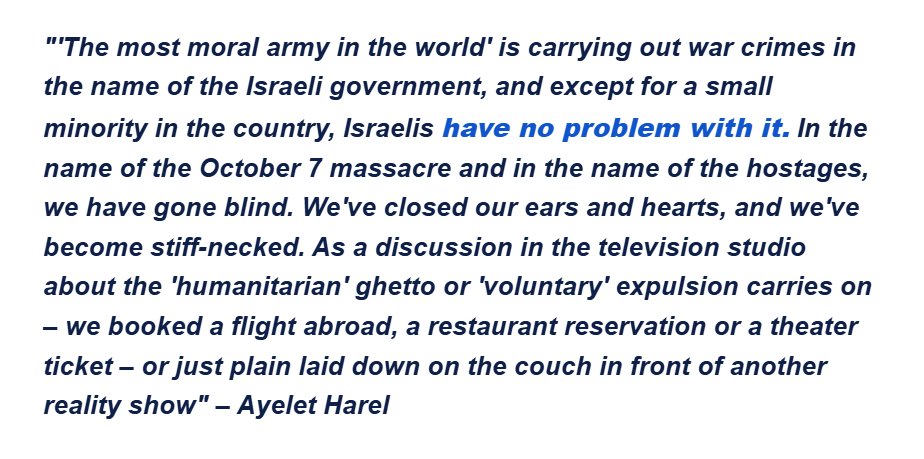 ClancyReports's tweet image. Reality: The majority of Israelis are convinced the storm of controversy over the Genocide in Gaza will be quickly forgotten. They have grown accustomed to the comfort of impunity.