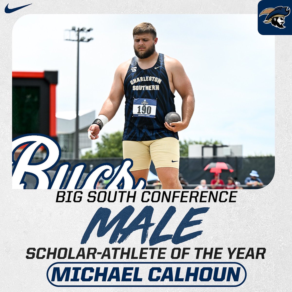 CSUXCTrackField's tweet image. Michael Calhoun is the Big South Men’s Scholar-Athlete of the Year, the first recipient in school history! This award is given to the top winner among all the sports during the academic year!