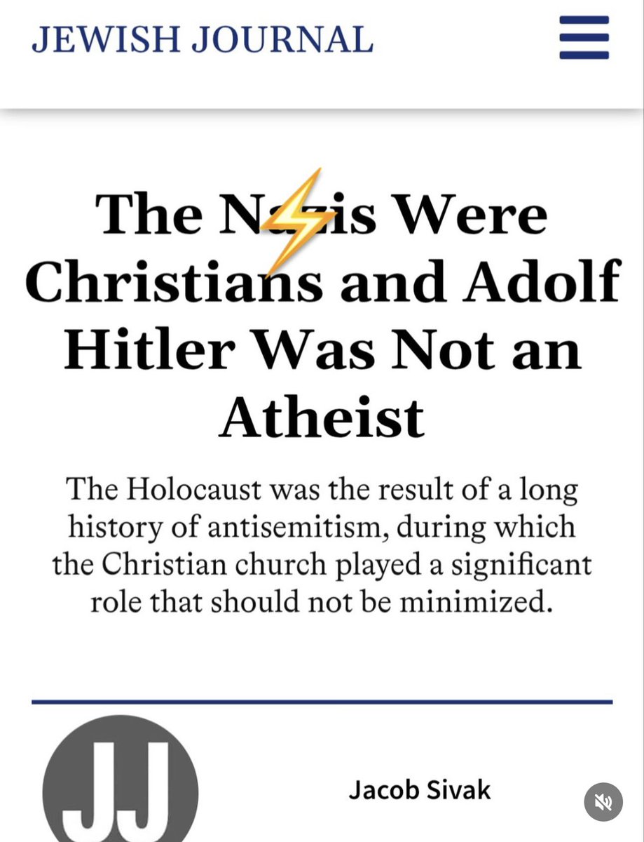 paykells's tweet image. The jewish journal says Nazis were Christian ⚡️