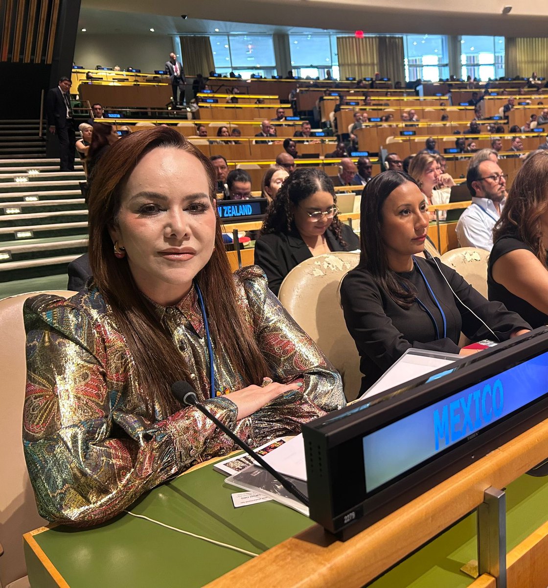 MexOnu's tweet image. Inicia la segunda semana de trabajos del #FPAN con la apertura del segmento ministerial, espacio para el intercambio de experiencias y compromisos de alto nivel. Comienza también el debate general, donde México participa reafirmando su compromiso con la Agenda 2030 🇲🇽🌎