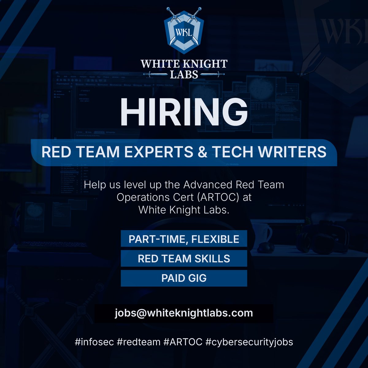 WKL_cyber's tweet image. WKL is hiring a red teamer to build advanced ops content.
Cobalt Strike/Havoc, cloud C2 w/ Terraform, redirectors, full attack chain to DA on stigs-corp.local.
Send your resume' jobs@whiteknightlabs.com
🛠️👾 #redteam #infosec #cybersecurity