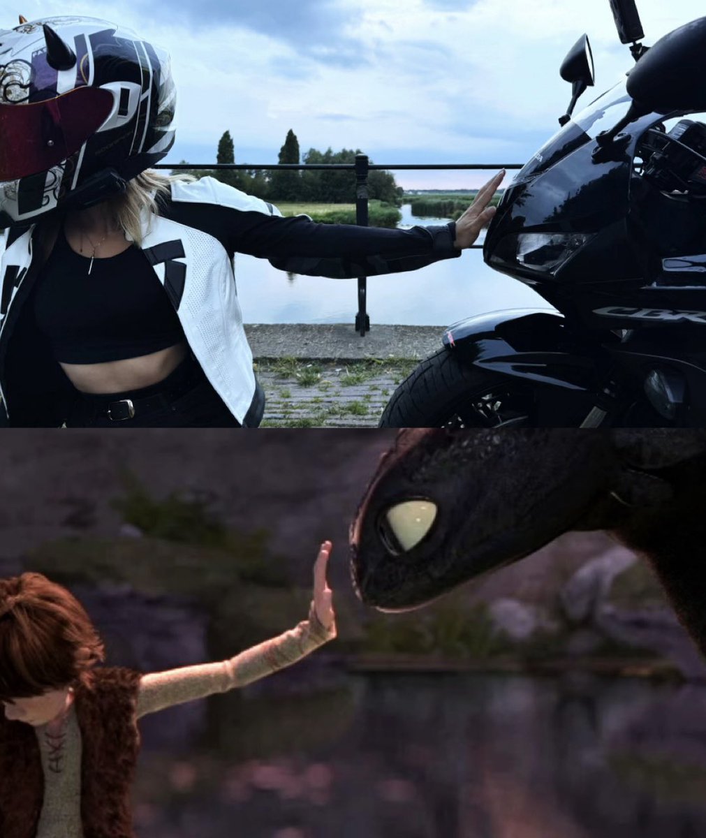 Ive been wanting to recreate these for the longest time 🥹 honestly it does feel like this though. You put so much faith into yourself and your bike when riding it 🖤 

Picture taken by @juggernaut_biker 

#HTTYD #bikegirl #motorcycle #dragons