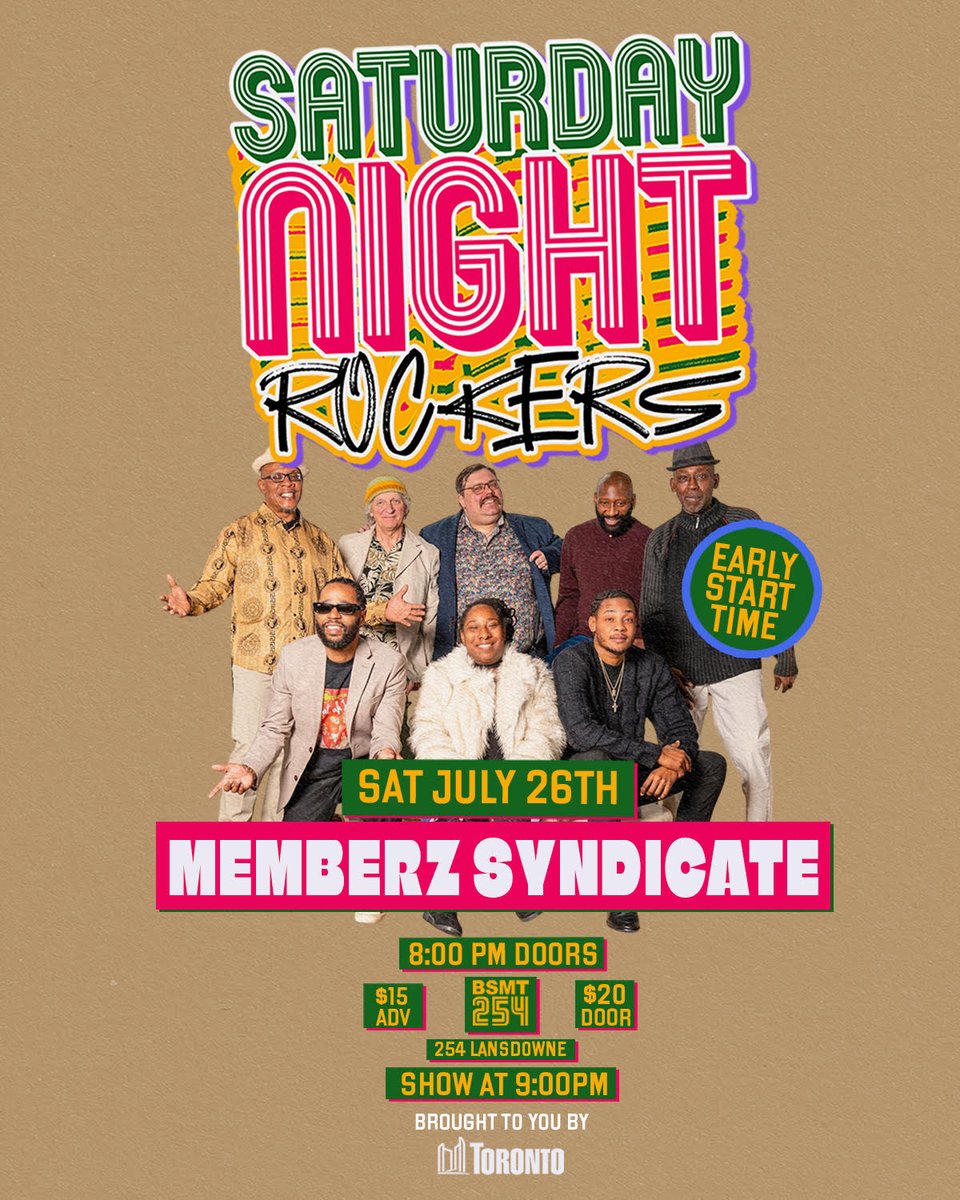 torontoreggae's tweet photo. Brand new event posters just added to website!
Memberz Syndicate this Saturday at BSMT254!
@TMemberz
#reggae #toronto #yyzevents https://t.co/AB4MX9TeTq