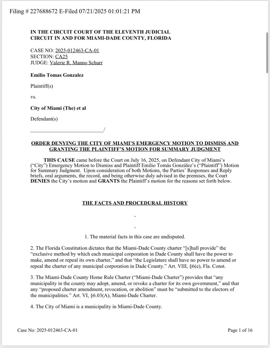 CBoomerVazquez's tweet image. "While we respectfully disagree with the trial court’s decision, we are confident in the strength of our case and remain optimistic about the outcome on appeal." -@CityofMiami Office of the City Attorney #NOTICEOFAPPEAL #Miami #Elections Background: youtube.com/watch?v=u1KJxA…