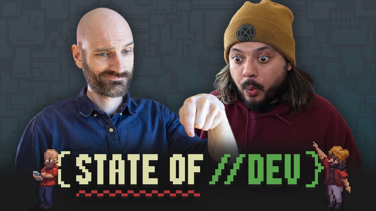 Snutt ⁉️ (@bustasnutt) on Twitter photo Hey listen up! I've started a little game dev show together with <a href="/jembawls/">Jace Varlet</a> called State of Dev!
We'll be live every Wednesday 6pm CEST to chat about our games we're working on, talk about game dev related stuff, and hang out with you all! Hope to see you there! Hey listen up! I've started a little game dev show together with <a href="/jembawls/">Jace Varlet</a> called State of Dev!
We'll be live every Wednesday 6pm CEST to chat about our games we're working on, talk about game dev related stuff, and hang out with you all! Hope to see you there!